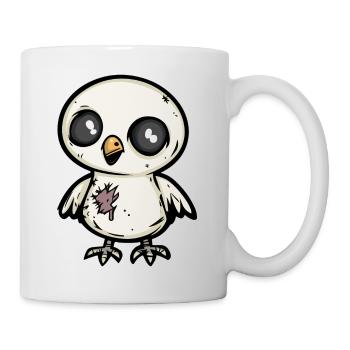 Taube Vogel Halloween Comic Lustig - Tasse - Weiß - Rechts