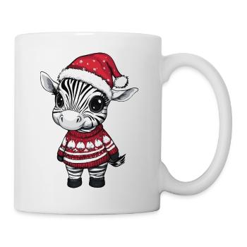 Zebra Weihnachten Comic - Tasse - Weiß - Rechts