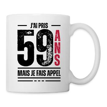 jai 59 ans / t-shirt 59 ans / cadeau 59 ans - Mug blanc - blanc - Droite