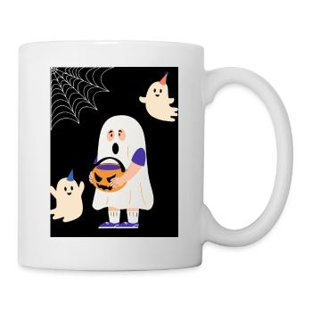 Mengdesigns : Fantômes de citrouille d’Halloween - Mug blanc - blanc - Droite