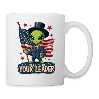 Alien Take Me To Your Leader USA Patriot - Mug blanc - blanc - Droite
