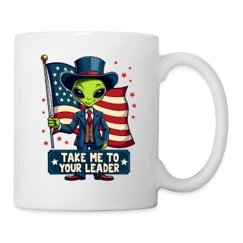 Alien Take Me To Your Leader USA Patriot - Mug blanc - blanc - Droite