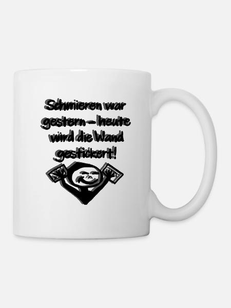 Heute wird gestickert - Tasse - Weiß