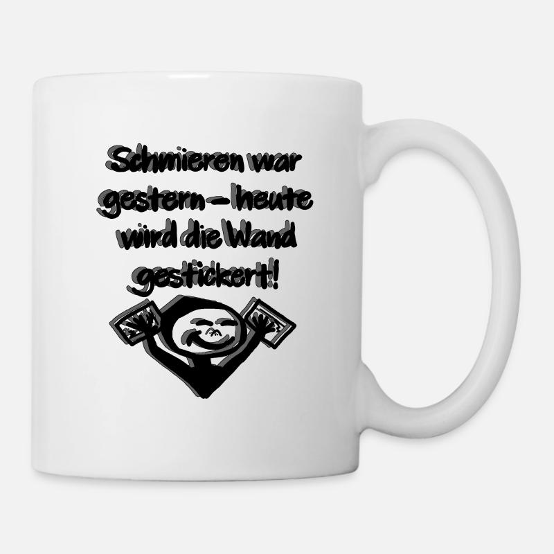 Heute wird gestickert - Tasse - Weiß