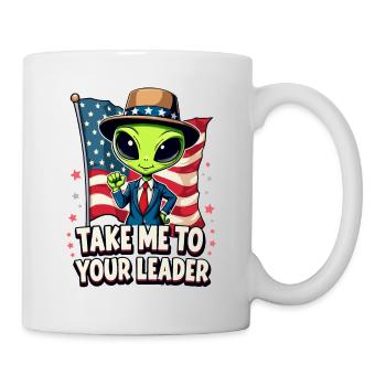 Emmenez-moi à votre leader USA Patriot Alien - Mug blanc - blanc - Droite