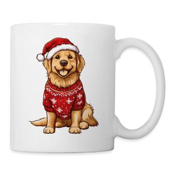 Golden Retriever Hund Weihnachten Comic - Tasse - Weiß - Rechts