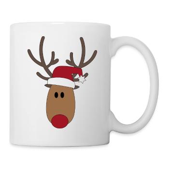 Design zu Weihnachten mit Elch - Tasse - Weiß - Rechts