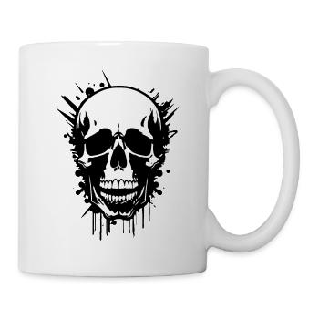 Crâne - Mug blanc - blanc - Droite