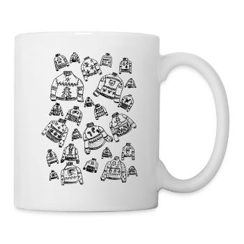 Kuschelwarme Winterpullis - Tasse - Weiß - Rechts