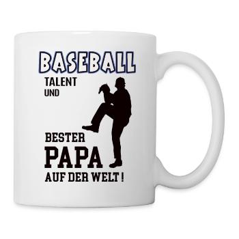 Baseball Spieler Baseballer Papa Vater Mann Spiel - Tasse - Weiß - Rechts