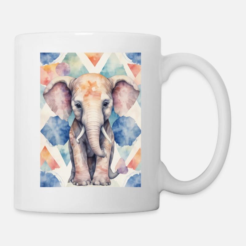 Colorful Elephant - Tasse - Weiß