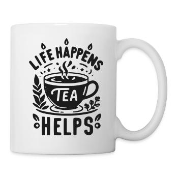 Life Happens Le thé aide - Mug blanc - blanc - Droite
