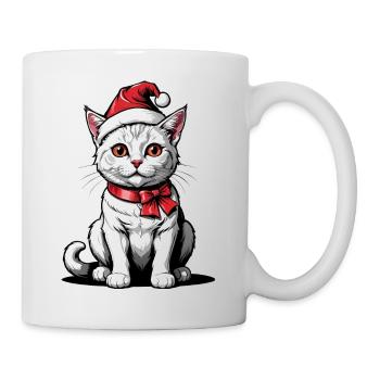 Chat de Noël Père Noël Chat Chat Chat Cadeau - Mug blanc - blanc - Droite