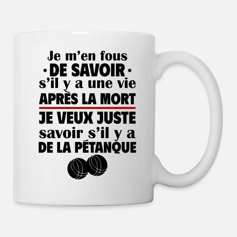 Je veux juste savoir si pétanque,cadeau de noël - Mug blanc - blanc