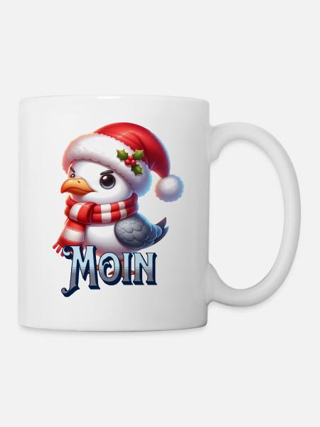 Moin Möwe Weihnachten - Tasse - Weiß