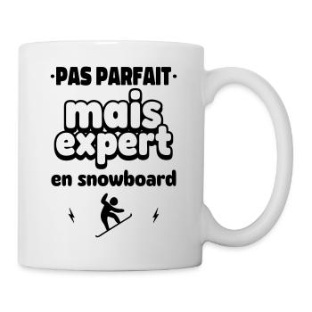 expert en snowboard - Mug blanc - blanc - Droite