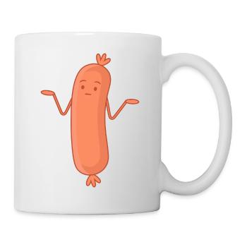 Lustige Bockwurst Achselzucken Wurscht Wurst Egal - Tasse - Weiß - Rechts