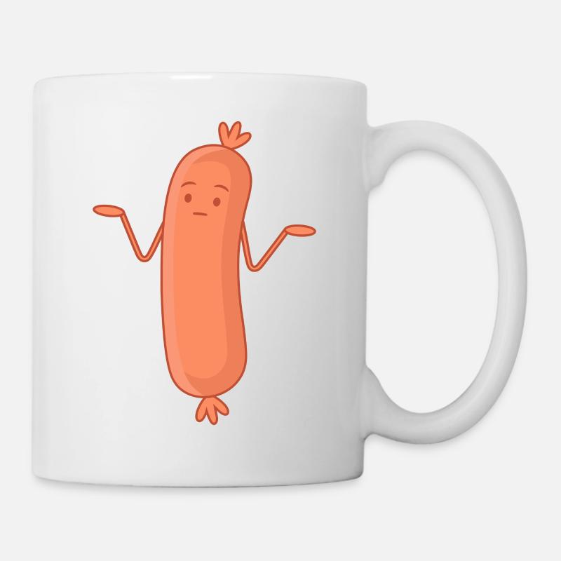 drôle de saucisses Bockwurst Shrug La saucisse n’a pas d’importance - Mug blanc - blanc