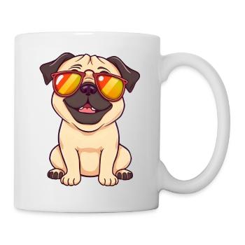 Playful Pug Wearing Sunglasse - Mug - white - Right