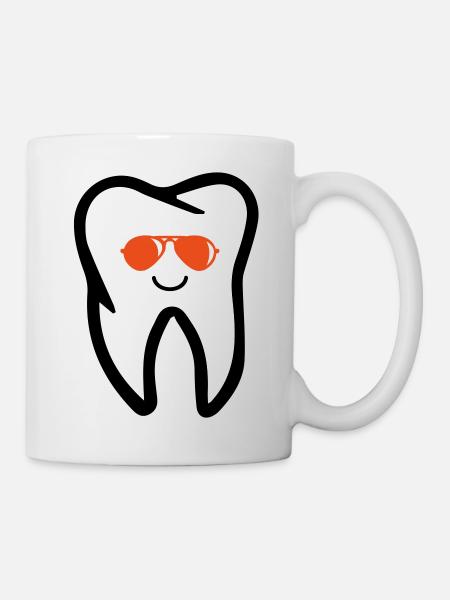 Lunettes de soleil à dents - Mug blanc - blanc