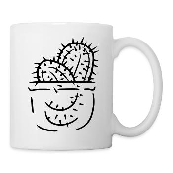 2 Brusttasche Kaktus Pflanzen Stachelige Kakteen - Tasse - Weiß - Rechts
