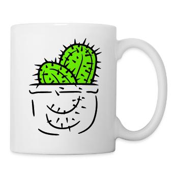 2 Brusttasche Kaktus Pflanzen Stachelige Kakteen - Tasse - Weiß - Rechts