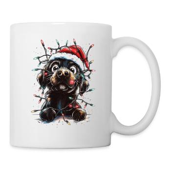 Lustiger Labrador Weihnachten Weihnachtsmann Labbi - Tasse - Weiß - Rechts