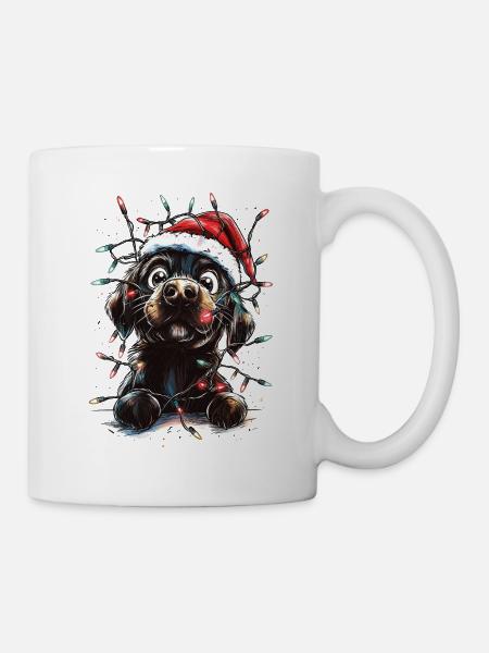 Lustiger Labrador Weihnachten Weihnachtsmann Labbi - Tasse - Weiß