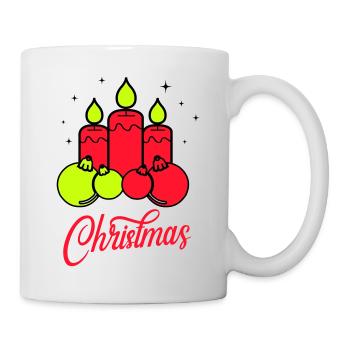 Kerzen Weihnachten Christmas - Tasse - Weiß - Rechts