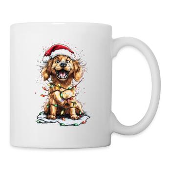Golden Retriever Chiot Père Noël - Mug blanc - blanc - Droite
