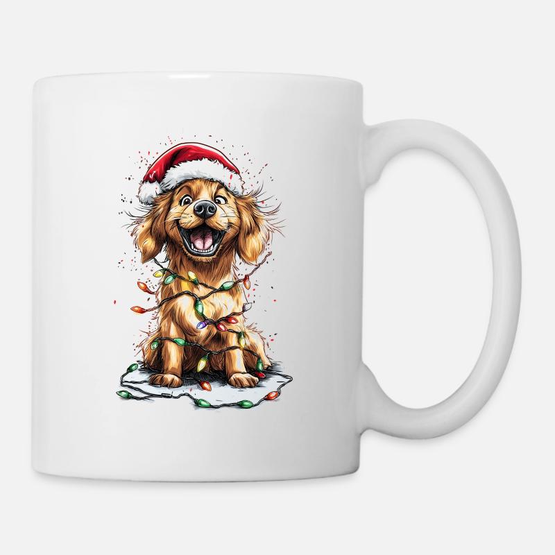 Golden Retriever Chiot Père Noël - Mug blanc - blanc