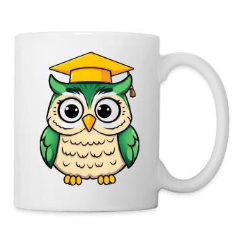 Wise Owl Graduates in Vibrant Green - Mug - white - Right