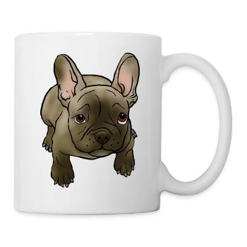 Chiot bouledogue français dans le style BD - Mug blanc - blanc - Droite