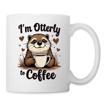 Ich bin Otterly zum Kaffee, süßes Otter-Design - Tasse - Weiß - Rechts