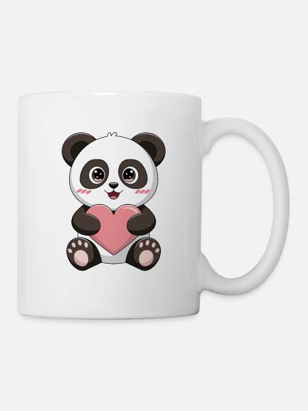 Baby Panda mit Herz - Tasse - Weiß