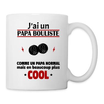J'ai un papa bouliste, pétanque, été, vacances - Mug blanc - blanc - Droite