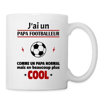 J'ai un papa footballeur, cadeau naissance - Mug blanc - blanc - Droite