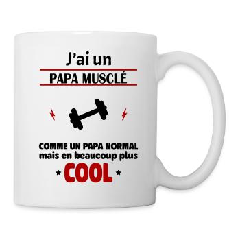 J'ai un papa musclé, cadeau naissance, muscu - Mug blanc - blanc - Droite
