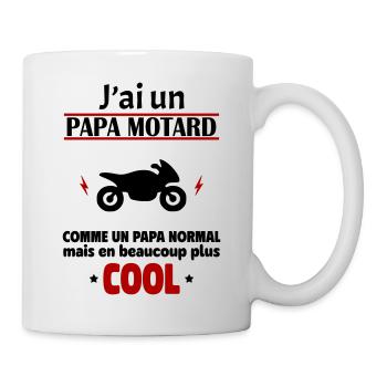 J'ai un papa motard, cadeau naissance, moto - Mug blanc - blanc - Droite
