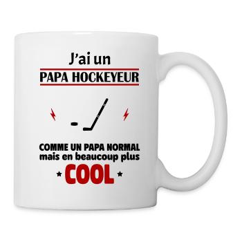J'ai un papa hockeyeur, cadeau naissance, hockey - Mug blanc - blanc - Droite