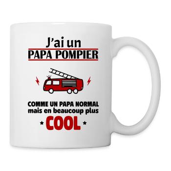 J'ai un papa pompier, cadeau naissance - Mug blanc - blanc - Droite