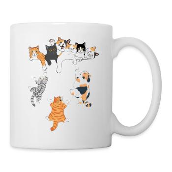 Cute cats climbing - original gift idea - Mug - white - Right