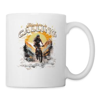 Shirt Damen MTB Mountainbike Biker Radfahren Berge - Tasse - Weiß - Rechts