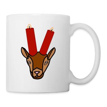 Reindeer with candles as horns - Mug - white - Right