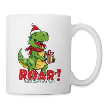 Christmas Dinosaur – ROAR - Mug - white - Right