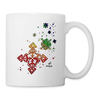 Regenbogenschneeflocken - Tasse - Weiß - Rechts