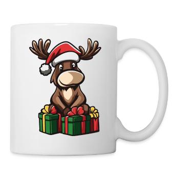 Elch Weihnachten Geschenke - Tasse - Weiß - Rechts