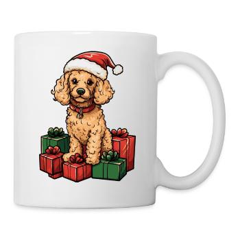 Caniche Chien Cadeaux de Noël - Mug blanc - blanc - Droite