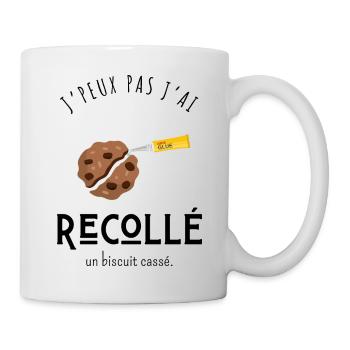 I can't I glued back a broken biscuit - humor - Mug - white - Right