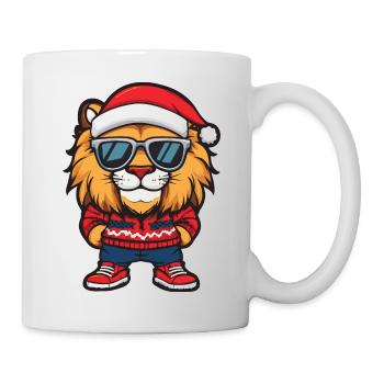 Lion Noël Bande dessinée Cool - Mug blanc - blanc - Droite